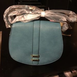 Neiman Marcus Faux-Leather Saddle Bag
